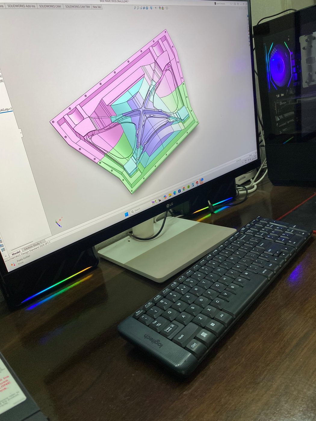 In-house CAD design and CNC programming in SOLIDWORKS